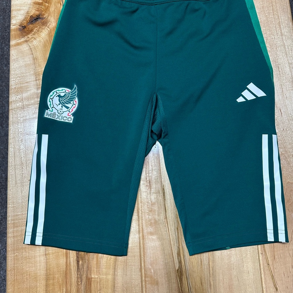 Green Adidas Mexico Soccer Capri Shorts